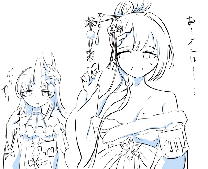 お題:節分+ジオ・二ヴルヘル
#プリコネ版深夜の真剣お絵描き60分一本勝負 