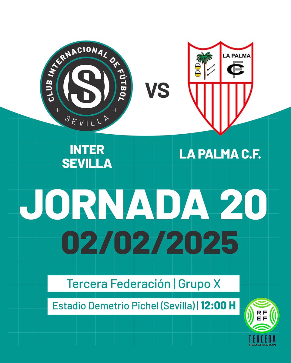 👋 ¡Hola, <a href="/LaPalmaCF/">LA PALMA CF</a> !

⚔️ Nos vemos mañana para disputar la jornada 2️⃣0️⃣

#InterSevilla #TerceraFederacion #EsenciaSevilla