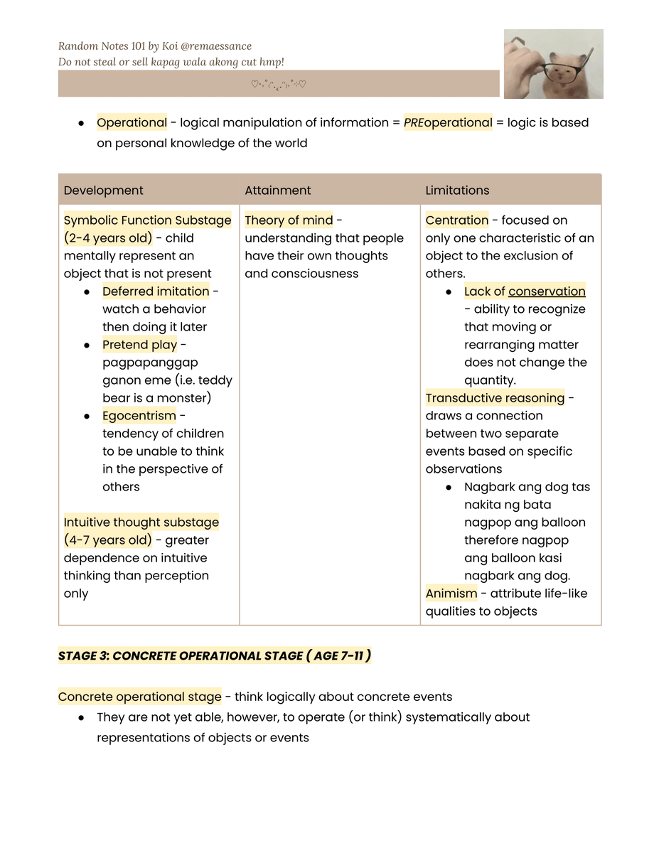 remaessance's tweet image. quick recap on Piaget's Theory of Cognitive Development! 🤓🧠✨

cross referenced the ff resources: lumen learning, ms. chiqui's discussions, papalia, and my head? HAHAHA