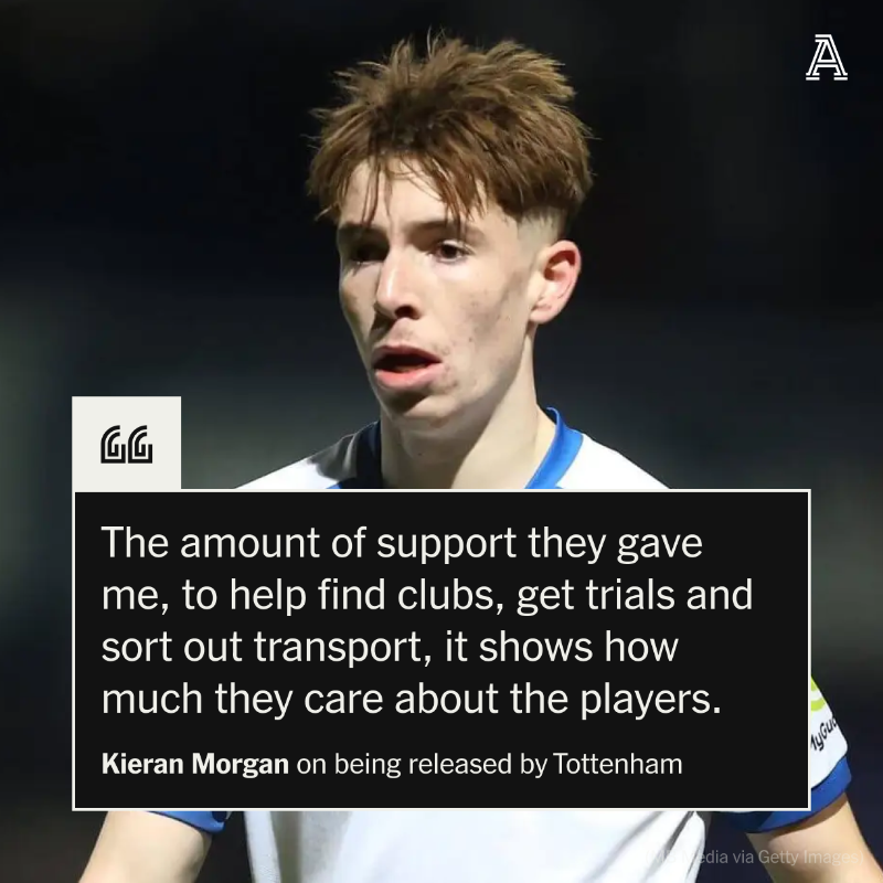 TheAthleticFC's tweet photo. "I put too much effort in to stop."

18-year-old Kieran Morgan was released by Tottenham last year.

Now he's at QPR and is one of the best young players in the Championship.

He spoke to @JackPittBrooke about his wild eight months.