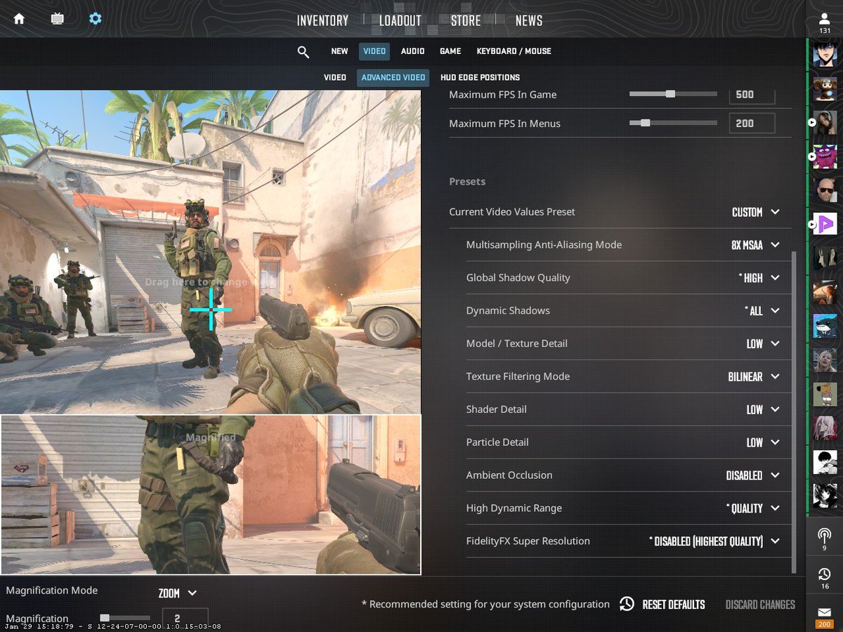 🇷🇺 donk's CS2 Video Settings (as of today)

- Reflex Enabled
- 1280x960 Resolution

The only thing I would change here is Ambient Occlusion to Medium. 🫡