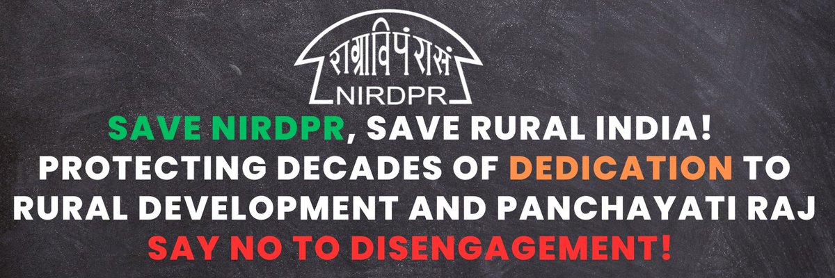 The 65-year-old National Institute of Rural Development &amp; Panchayati Raj, with 220 employees &amp; 4 campuses, is getting disengaged from GoI. What happens to rural development initiatives &amp; the future of these employees? Is this the end of a vital mission? #SaveNIRDPR #RuralIndia
