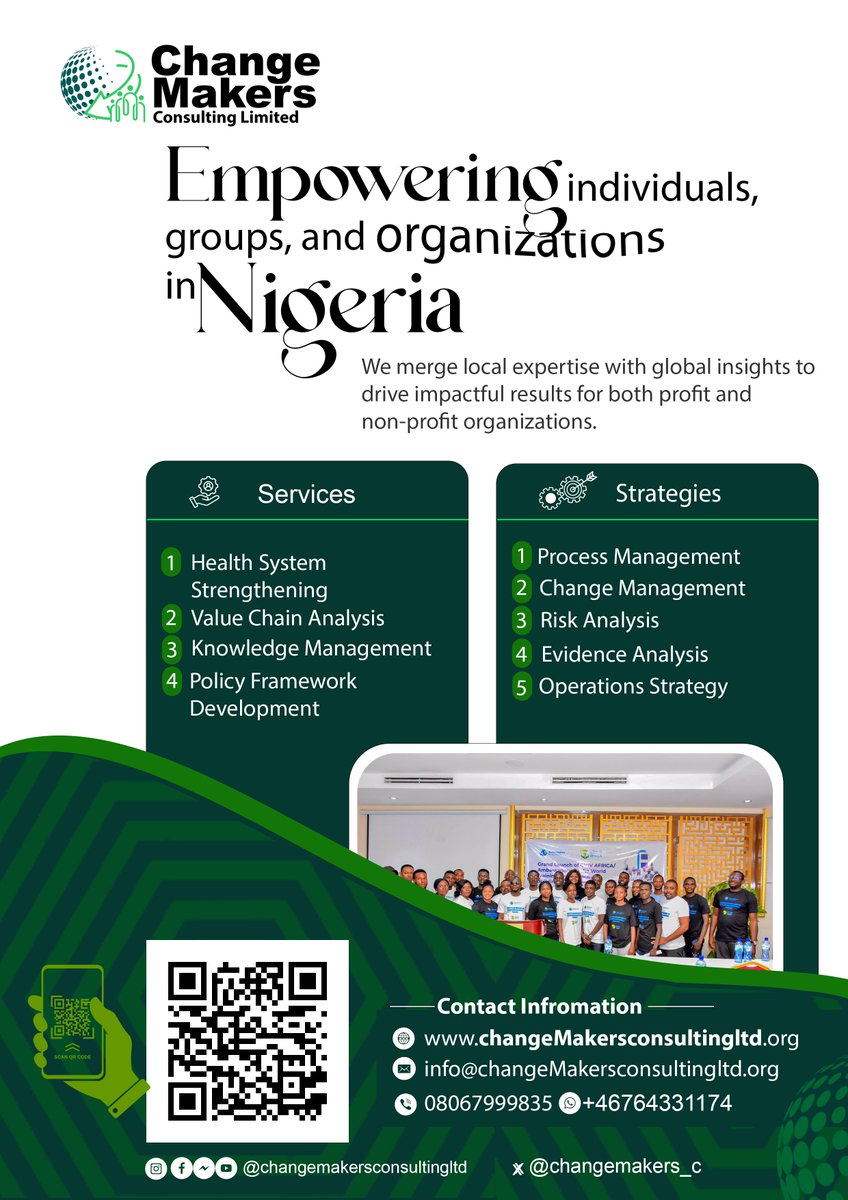 changemakers_c's tweet photo. We merge local expertise with global insights to  drive impactful results for both profit and  non-profit organizations.
https://t.co/DoMLgPgiuA
Follow us on X @changemakers_c 
Instagram @changemakersconsultingltd
#changemakersconsultingltd
#Consulting, #ManagementConsulting https://t.co/gqU6M0rPqV