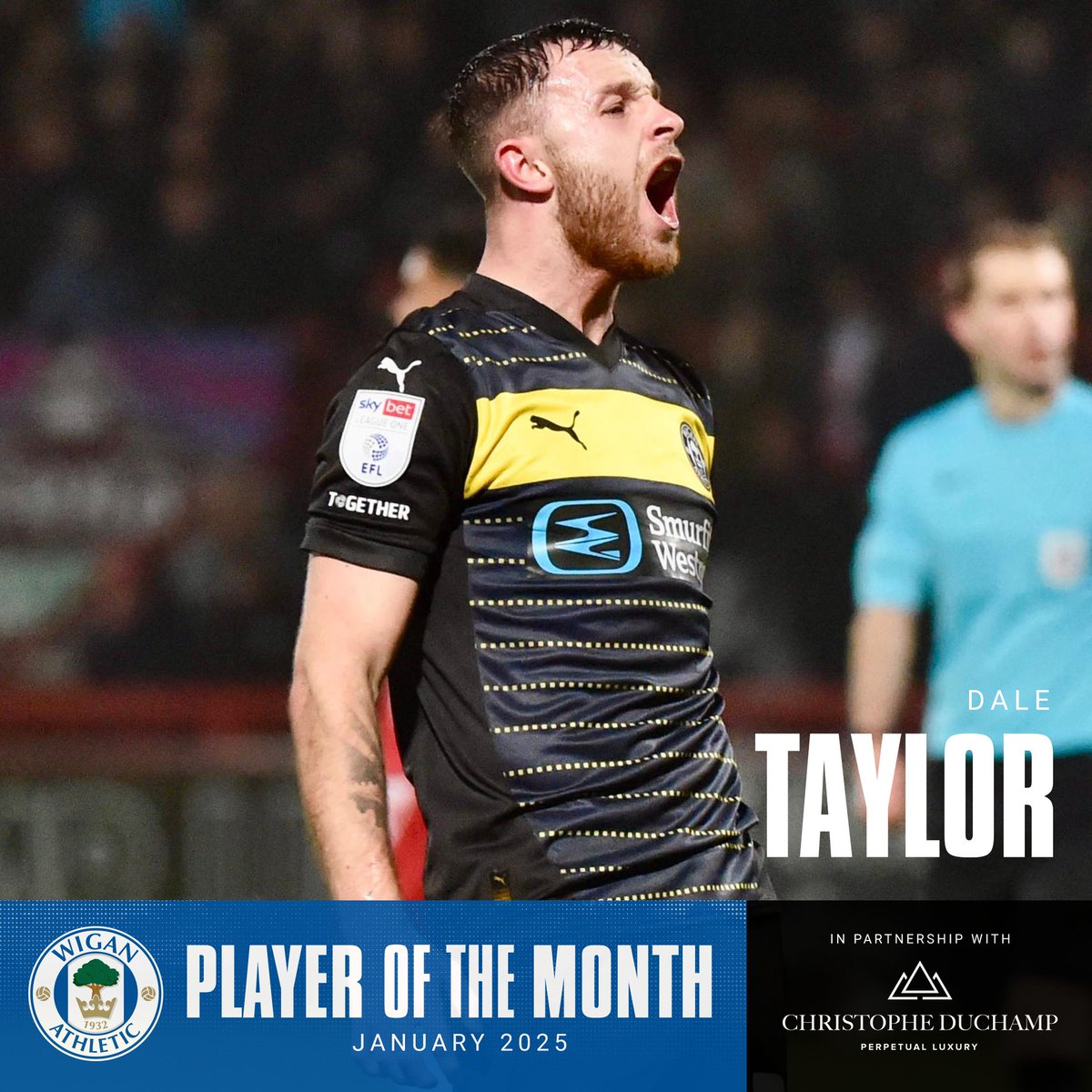 𝘿𝙖𝙡𝙚 𝙏𝙖𝙮𝙡𝙤𝙧 𝙖𝙜𝙖𝙞𝙣, 𝙤𝙡𝙚 𝙤𝙡𝙚! 🎶

🏅 For the second month running, DT has been voted your Christophe Duchamp Player of the Month!

#wafc 🔵⚪️