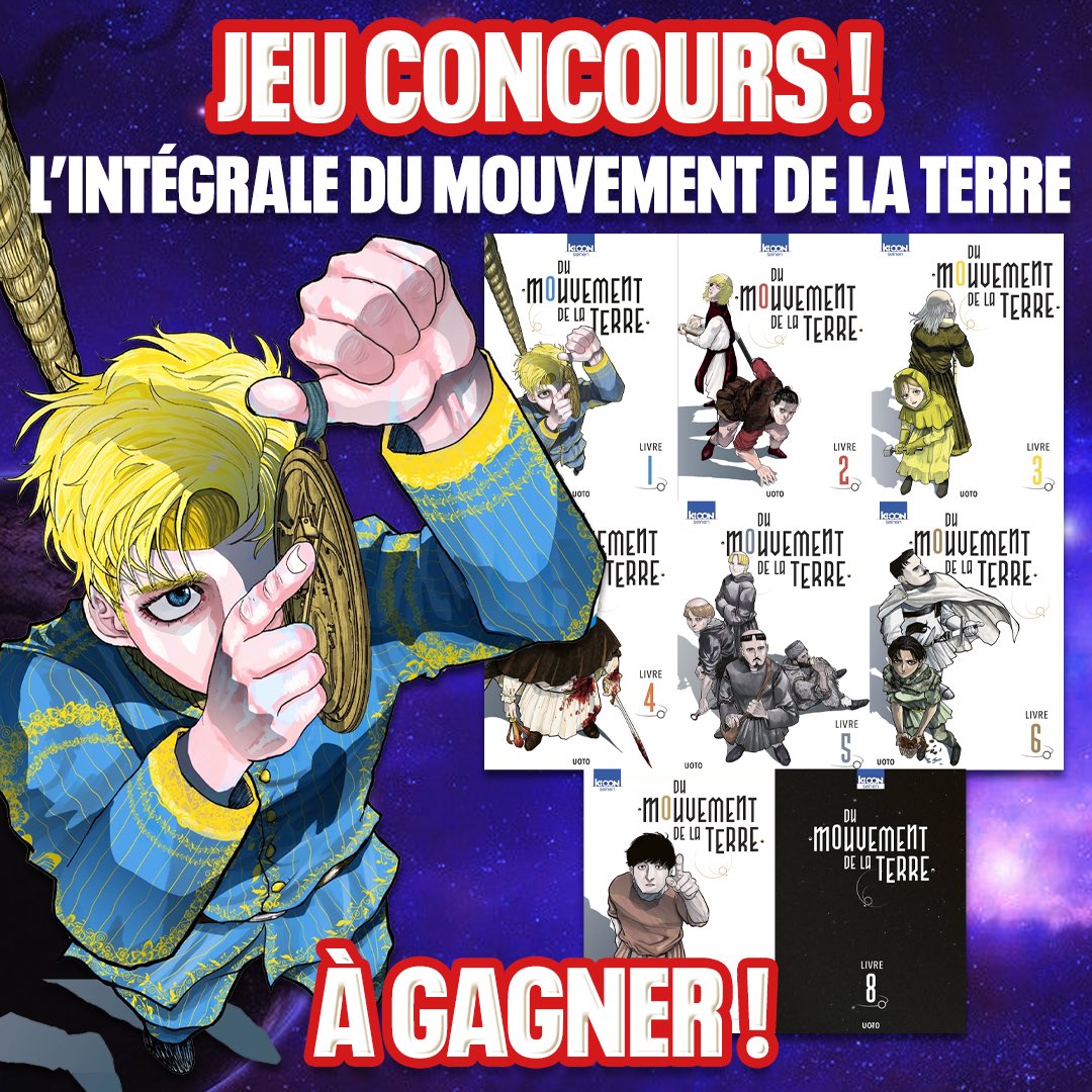 Tokanim_FR's tweet image. 🚨 JEU CONCOURS !

L’intégrale des 8 tomes de l’incroyable manga Du Mouvement de la Terre à gagner !

Pour participer :  
🔄 Retweet ce post 
❤️ Follow  @Tokanim_FR et @WosPiece 
✅ Commente en mentionnant un ami

📆 Tirage au sort : 9 février !