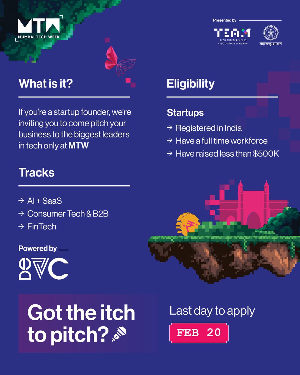 Startup founders, this is your moment! 🚀

Picture this: You walk in. Investors hear you out, and you walk away with up to $500K in funding! 💰 The Elevator Pitch is calling. Will you answer or let FOMO haunt you forever? 👀⏳

The clock is ticking—apply now! ⏳ Last day: Feb 20.