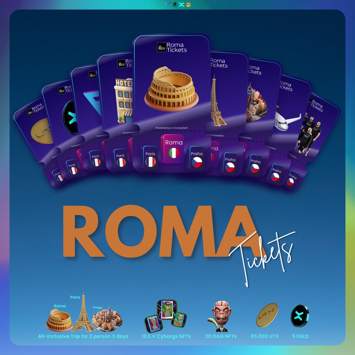 🥂The third edition of Roma Tickets has come to an end!

<a href="/PulsarMvX/">ᕈulsar on MultiversX</a> send 123 UNITYX to 123 reactions

Once again, a great success wrapping up last night with 4 bonus lotteries and over 90 prizes! 🏆 

Check your wallets or visit our E.V Ecosystem dApp, top20 trending on