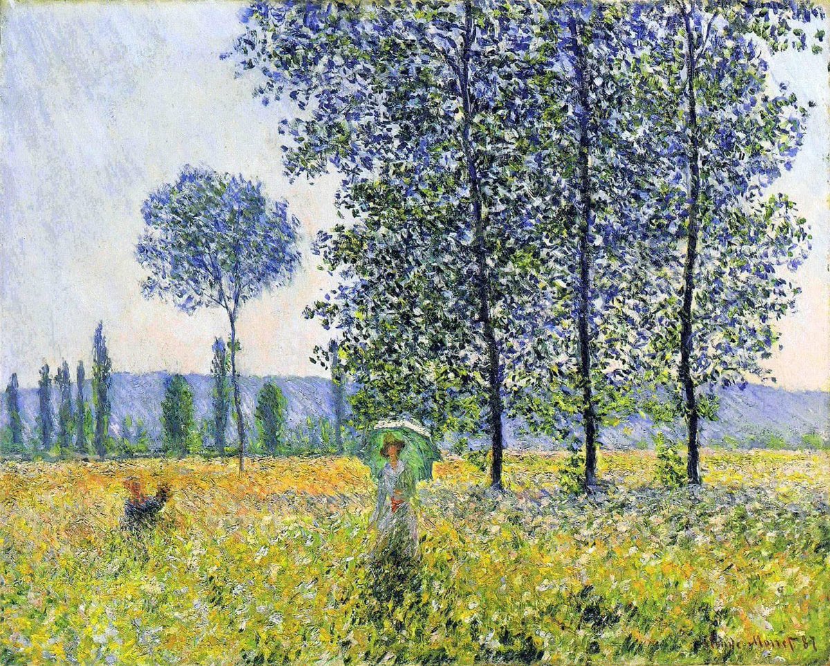 Arteymas_'s tweet photo. Claude Monet - Efecto luz solar bajo los álamos - (1887). https://t.co/1rUuzjYeY4