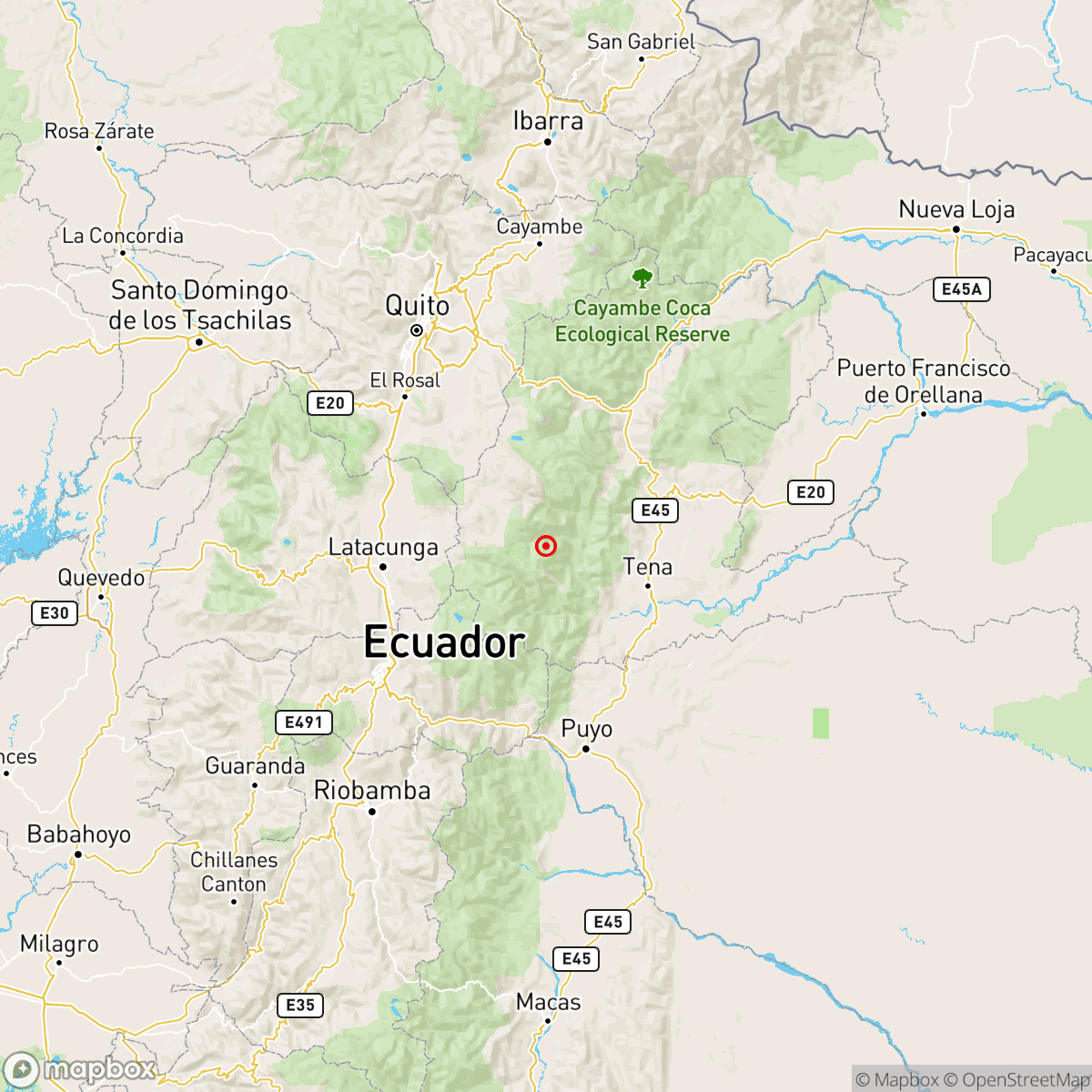 [PRELIMINAR]
Evento: igepn2025cfmo
Ocurrido: 2025-02-01 06:05:49
Mag.: 5.0M
Prof.: 5.0 km
Lat.: 0.871° S
Long.: 78.123° W
Localizado: a 37.12 km de Tena, Napo
Sintió este sismo? Repórtelo: servicios.igepn.edu.ec/url/NDUyNw==