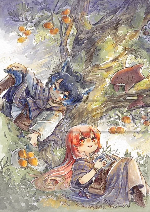 【Commission Works】掲載許可を頂きましたので…個人依頼にて、依頼者さんの可愛い創作キャラクターさん達の衣装デザインと一枚絵をお届けしました。ケルティックな世界観大好きなのでとても嬉しくて…Thank you for the request 