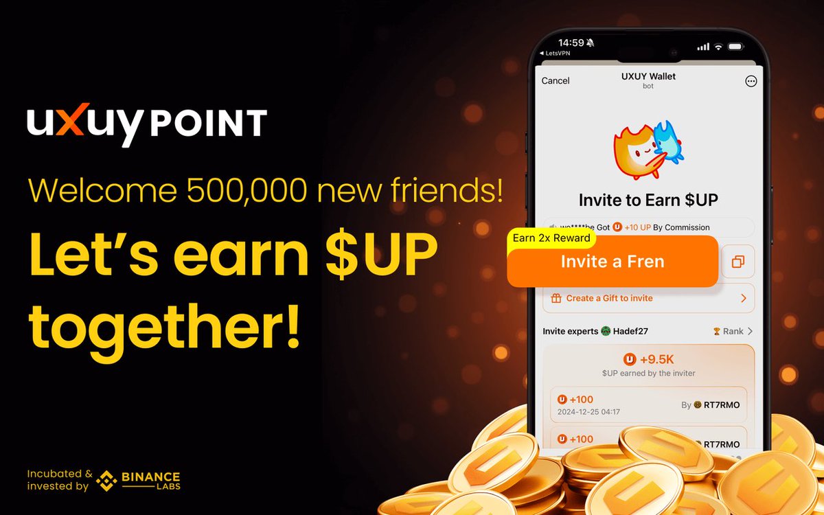 🎗️ BREAKING: ₿ig things are coming ! BIG AIRDROP👀

📛Don't fade UXUY WALLET 👀
JOIN    t.me/UXUYbot/app?st…

➡️ #UXUY , incubated and supported by #BINANCE Labs😱, 
➡️ UXUY Wallet raised $10.2 Million in funding💰
