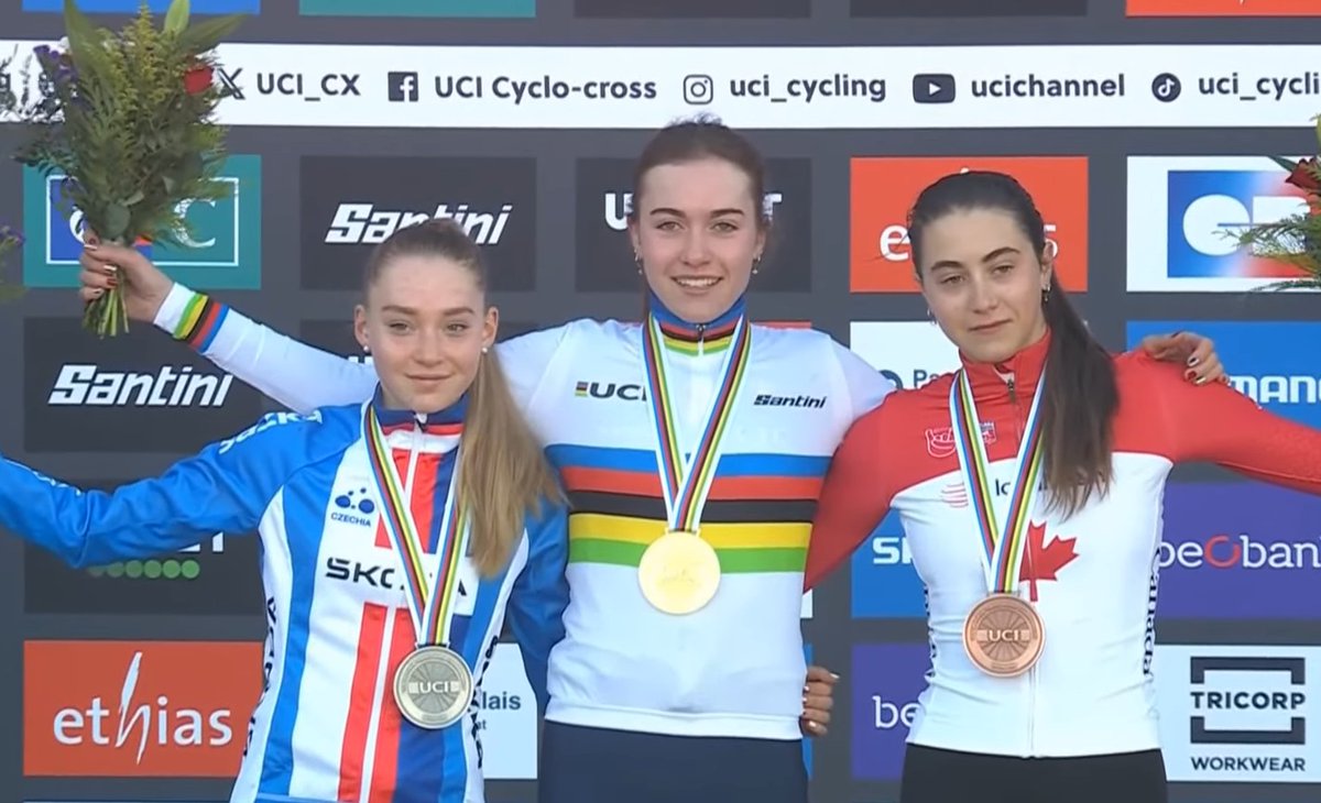 🥇 Gold and 🥈 silver for two 1st year Juniors: 🇫🇷 Lise Revol and 🇨🇿 Barbora Bukovksá. Very impressive. 👏

Next year we will likely get another battle between the two in 🇳🇱 Hulst. #Lievin2025 🌈