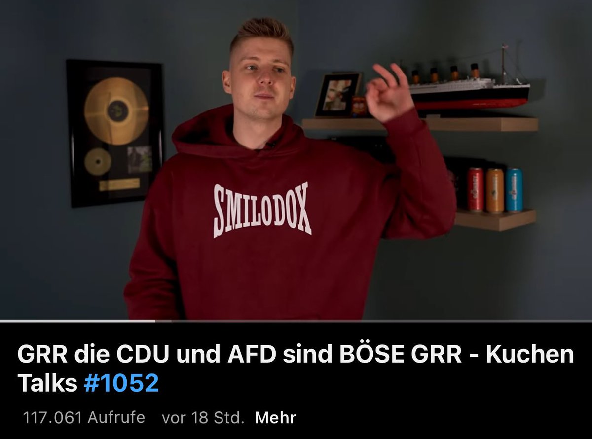 Bravo #KuchenTV macht 17min lang Wahlwerbung für die AfD und bedient sich rechter Rhetorik bis zum Anschlag! 👌
Er nutzt die Ängste aus und hetzt offen gegen Migranten*innen. 

Ich sehe jetzt schon die ganzen Anhänger*innen, wie sie ihn in Schutz nehmen. FUCK OFF! Einfach Absturz