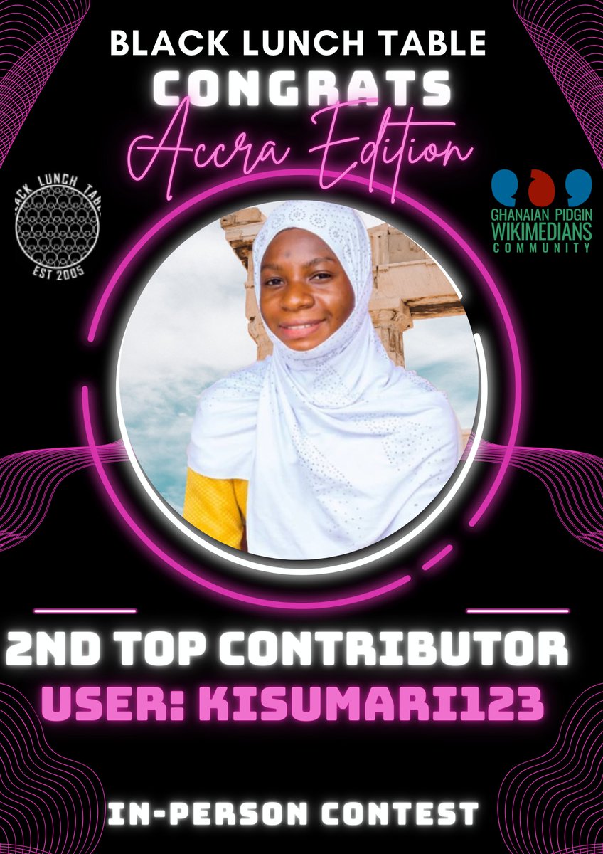 Ghanaian Pidgin Wikimedians Community (@ghpidginwiki) on Twitter photo Congratulations to wona participants wey contribute to de Artists wey get colour too dey event organized in #Accra. Special thanks to <a href="/BLACKLUNCHTABLE/">Black Lunch Table</a>, <a href="/Wikimedia/">Wikimedia Foundation</a> for the support. Congratulations to wona participants wey contribute to de Artists wey get colour too dey event organized in #Accra. Special thanks to <a href="/BLACKLUNCHTABLE/">Black Lunch Table</a>, <a href="/Wikimedia/">Wikimedia Foundation</a> for the support.