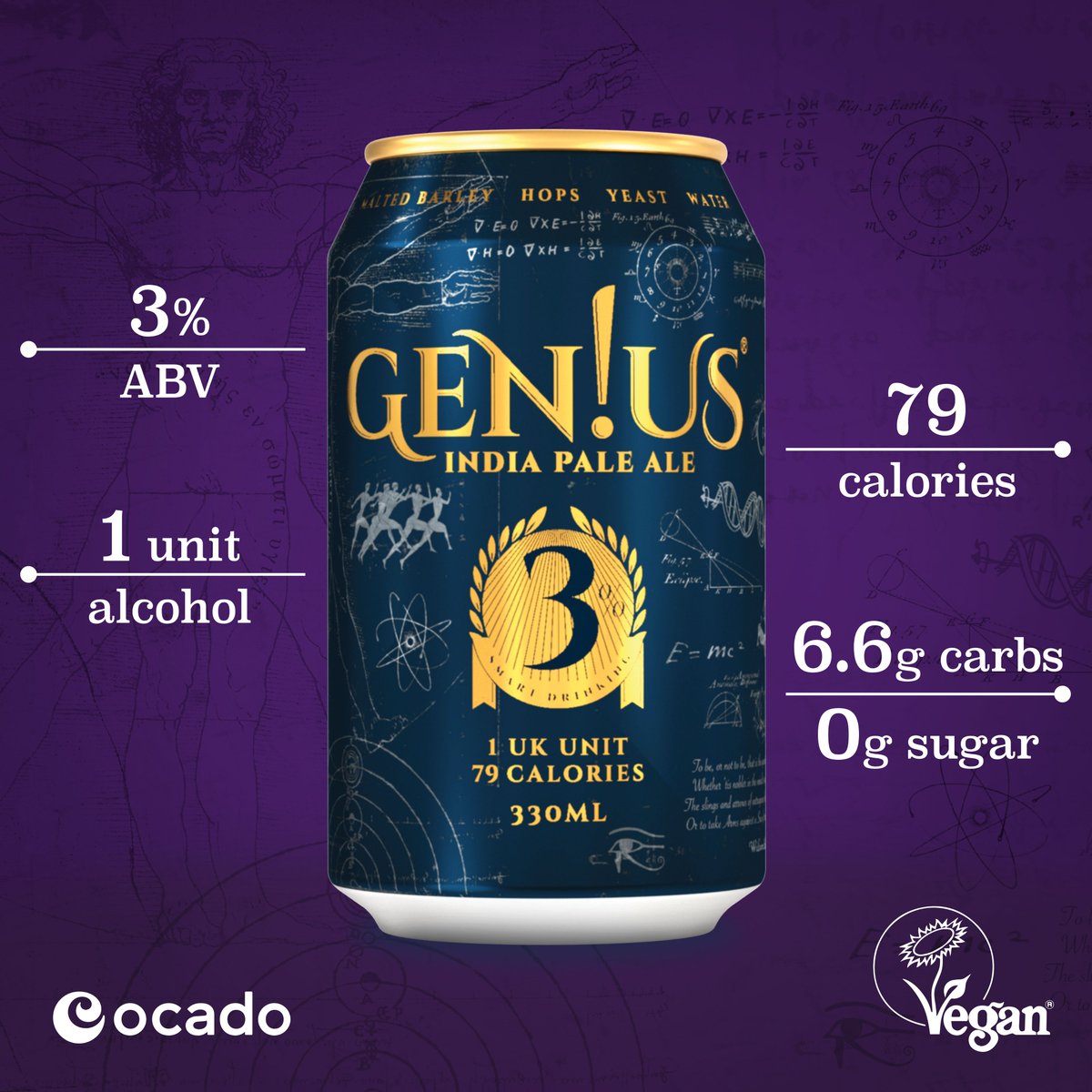 GeniusBrewing's tweet photo. Make Gen!us IPA part of your healthier 2025. Get 4-for-3 on Ocado.  https://t.co/fviAiZrpi6  #SmartDrinking

#lightbeer #lowalcohol  #moderation #lowcarblifestyle #healthylifestyle #craftbeer #ipa https://t.co/Fl72F6m4bB