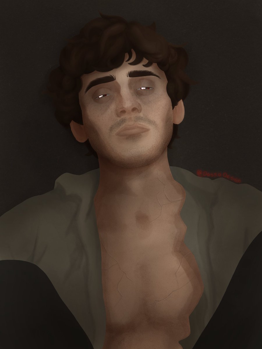 DassaDesign's tweet image. Another trial of some more painterly brushes. This time my fiancé's #malkavian who recently hit Humanity 3

(other places saw it first) 

#vtm #vampirethemasquerade #oc #vampire #vtmb #characterart #art #ttrpg