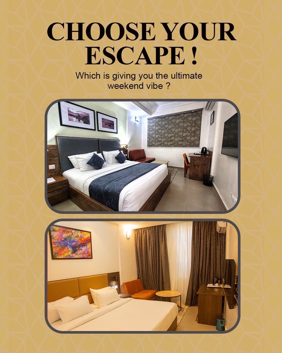 fivecloverInn's tweet photo. Ready for an ultimate weekend getaway, Which room are you picking? 🥰

Book now Call ☎️ 09115638526 or Email 📧 info@fivecloverhotels.com 

#RingrubyHotel #homeawayfromhome #hotelinikejagra #lagoshotel #nigerianhotels #weekendgateaway #weekendvibes https://t.co/at8Zd1xEr1