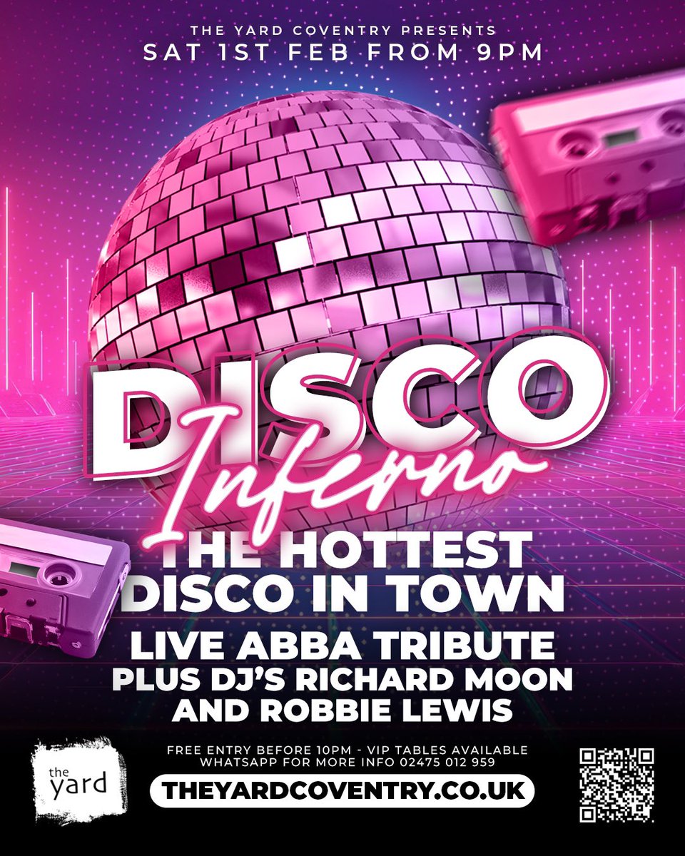 Calling all discobabes, who’s ready to boogie? 👀🫵

Complete with a live performance from ‘ABBA ever after’ tribute duo PLUS DJ’s Richard Moon and Robbie Lewis playing all of your guilty pleasures ‘till late, it’s time to dig out those disco shoes! 🕺

See you on the dancefloor