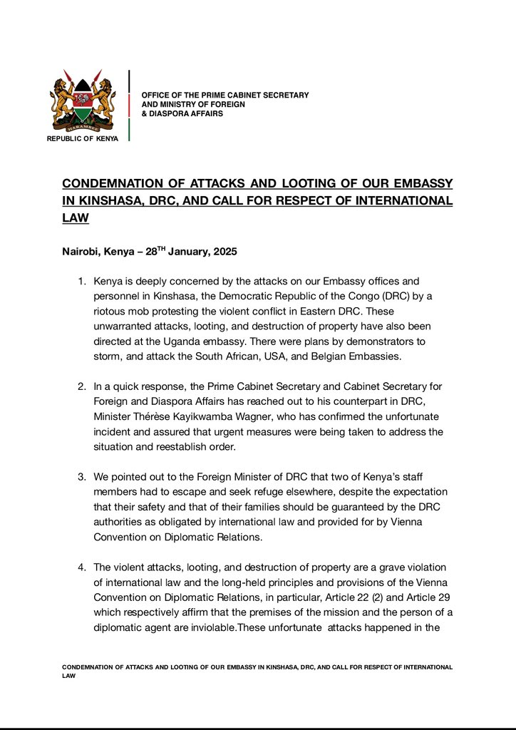 KENYA EMBASSY DRC tweet media