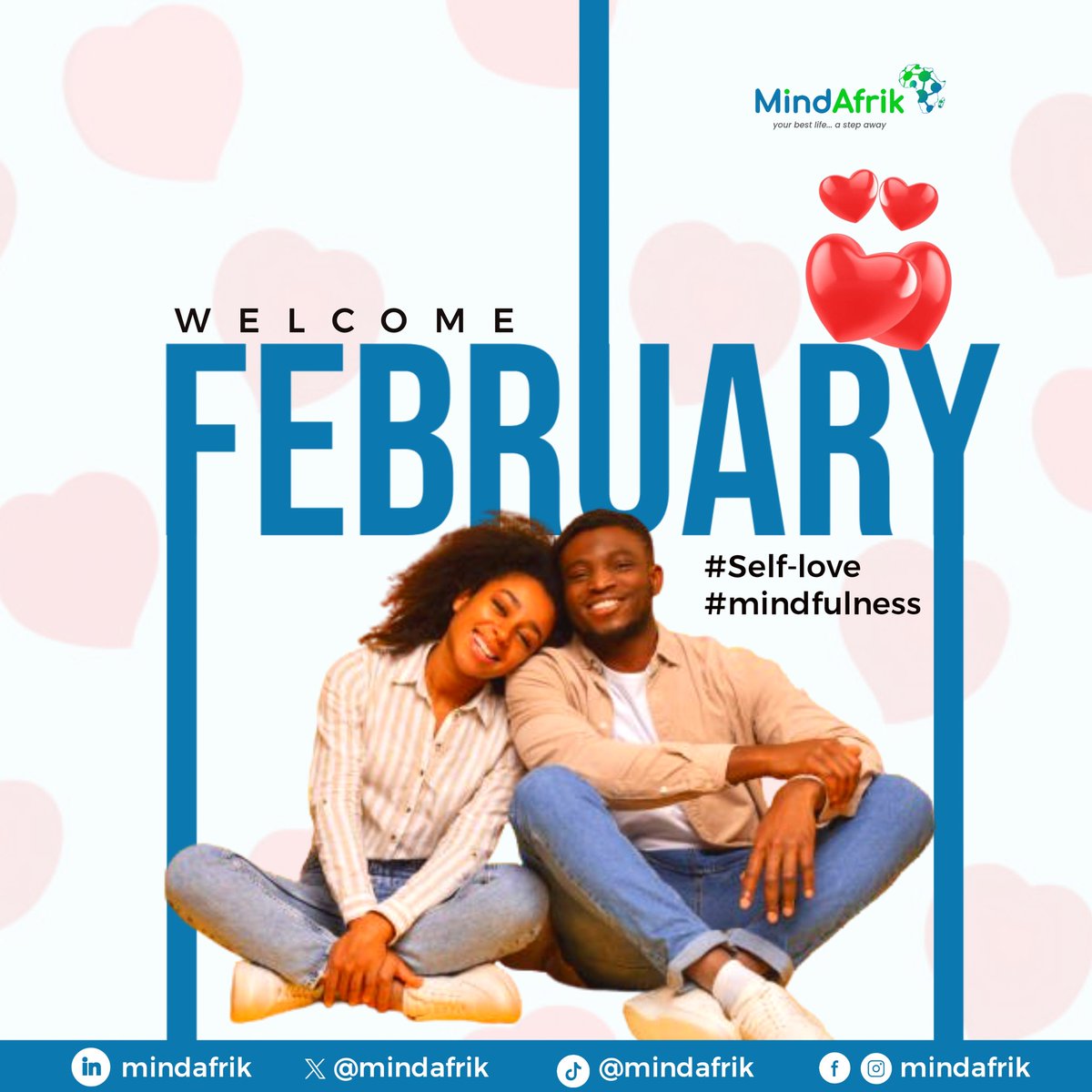 mindafrik's tweet photo. February is often associated with love, but true love starts with self-love—taking care of your mind, body, and emotions.
#NewMonth #FebruaryWellness #MentalHealthMatters #SelfCare #love #MentalHealth #mindfullness #healingschool #mindafrikhealingschool #mindafrik https://t.co/xEVpiLev42