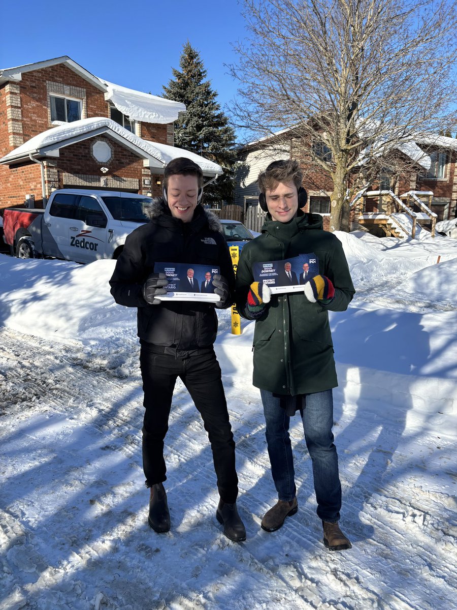 Freezing temperatures ✅ 
Bright sun ✅ 
Knocking on doors for <a href="/douglasdowney/">Doug Downey</a> ✅ 

A great Saturday morning hitting the doors in Barrie with <a href="/patschertzer/">Patrick Schertzer</a>. 

The folks here know the <a href="/OntarioPCParty/">Ontario PC Party</a> will do whatever’s necessary to #ProtectOntario.