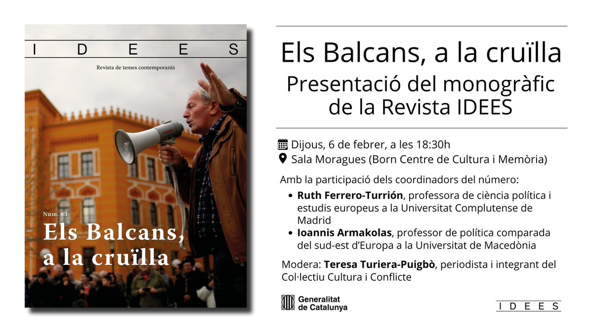 CulturaiConflicte (@culticonflicte) on Twitter photo Gràcies <a href="/EricHauck/">Eric Hauck</a> x recordar el projecte #Encarahihaalgúalbosc estrenat el 2020 i amb + de 50 representacions, també a Sarajevo, Zagreb i Ljubljana. Dijous 06/02 a <a href="/ElBornCCM/">El Born CCM</a> presentació del darrer volum de <a href="/idees_cat/">Revista IDEES</a> dedicat als #Balcans revistaidees.cat/monografics/el… Gràcies <a href="/EricHauck/">Eric Hauck</a> x recordar el projecte #Encarahihaalgúalbosc estrenat el 2020 i amb + de 50 representacions, també a Sarajevo, Zagreb i Ljubljana. Dijous 06/02 a <a href="/ElBornCCM/">El Born CCM</a> presentació del darrer volum de <a href="/idees_cat/">Revista IDEES</a> dedicat als #Balcans revistaidees.cat/monografics/el…