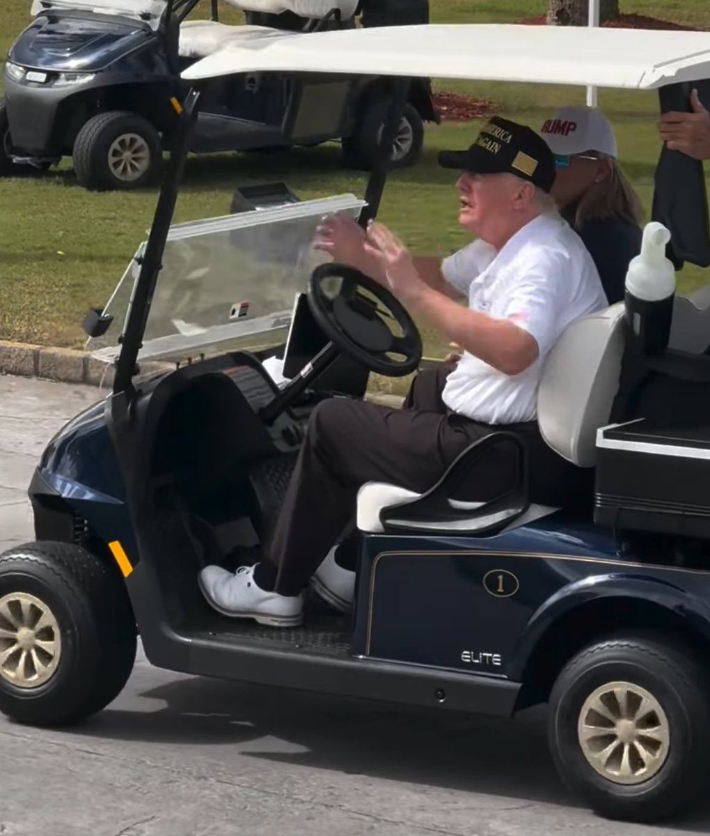 Donald Trump is at home golfing in Florida.

Because of course he is.