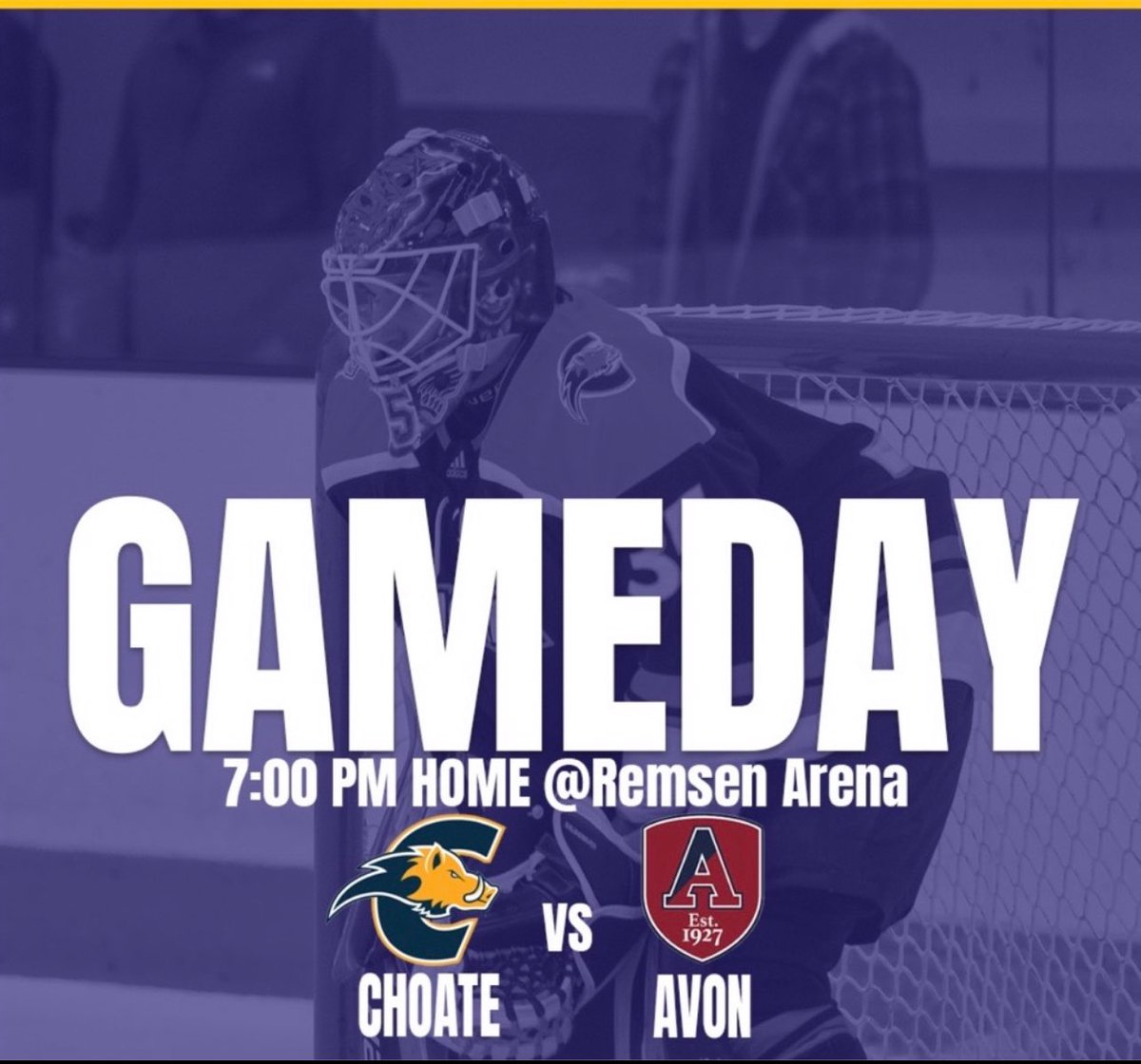Back at home as we play Avon Old Farms at the REM! Puck drop is at 7PM

#WildBoarNation