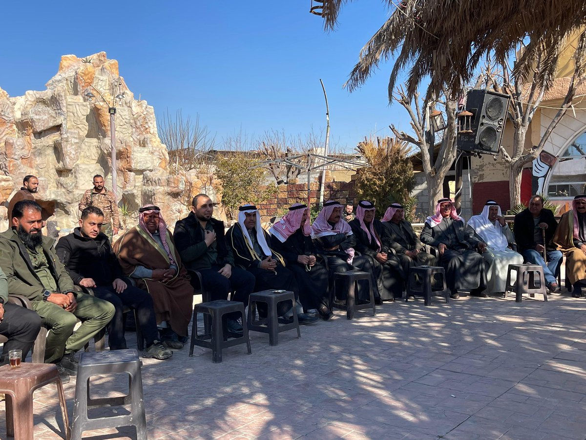 m3tsm769's tweet photo. زيارة ودية لاخوتنا واقربائنا في قبيلة حرب وباقي القبائل العربية في ريف دمشق.
سعينا في زيارتنا للتقارب في وجهات النظر خلال المرحلة الحالية لأجل استقرار سوريا وتقدمها في كافة المجالات وللتأكيد على وحدة سوريا ارضا وشعبا بعد تحريرها من رجس النظام الإجرامي البائد.

اتقدم بالشكر لأهلنا واخوتنا على حسن الاستقبال وكرم الضيافة ونسأل المولى أن يحفظهم بحفظه ويرفع قدرهم.