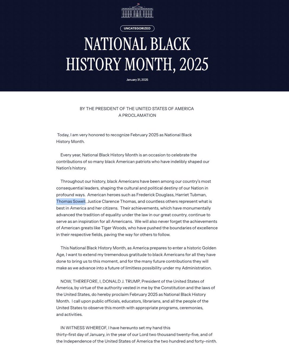 Good to see Trump make black history month about all black leaders, not just those who agree with the Democrats.