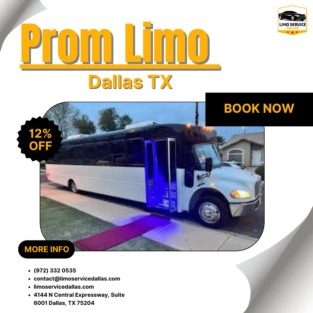 limoserviceda's tweet image. Premier Prom Limo Services in Dallas TX – Luxurious Transportation for Your Special Night
(972) 332 0535
contact@limoservicedallas.com
Website: limoservicedallas.com/prom-limo-dall…
.
.
.
.
#PromLimoDallas #LuxuryPromTransportation #DallasLimoService #PartyBusDallas #DallasProm