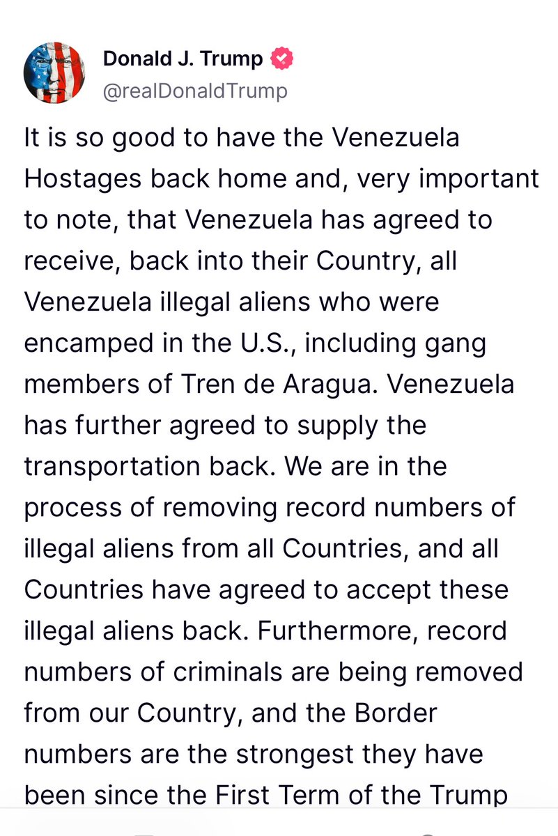 jclopezcnn's tweet photo. Presidente @POTUS Trump anuncia que gobierno de Nicolás Maduro aceptó recibir y transportar de regreso a  “todos los inmigrantes ilegales venezolanos que acampan en EEUU, incluidos integrantes del Tren de Aragua”… https://t.co/HyRcxUy18L