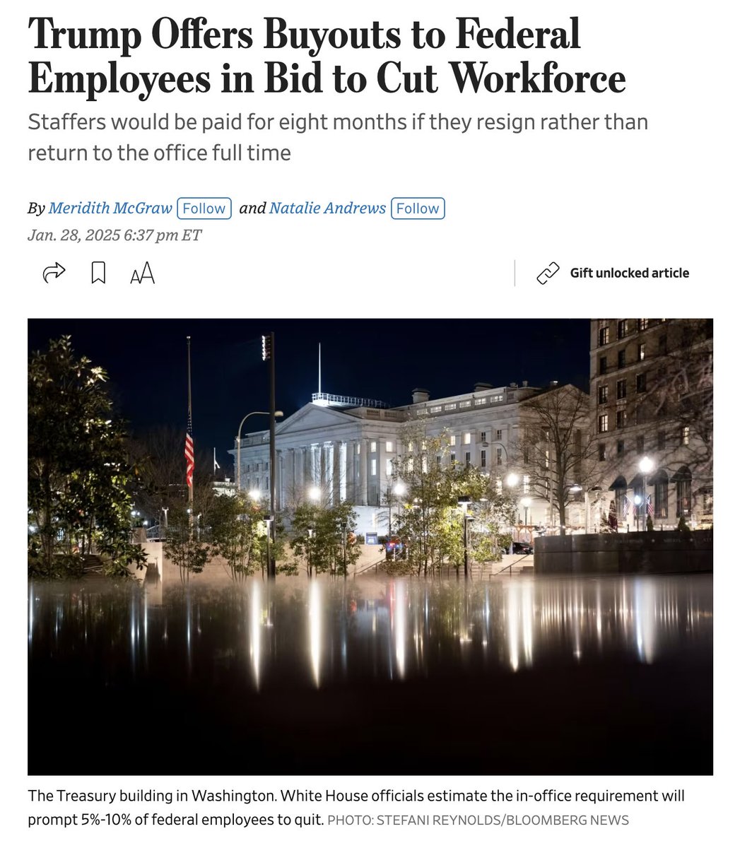cameron's tweet photo. Great move. If you run the government like a business, it's clear what you need to do to build a high performance culture — exit those who aren't mission aligned, densify talent, and lean out. The problem isn't that government is impossible to reform, it's that so few leaders have the vision, courage, and fortitude to do it. Trump. Milei. Elon.