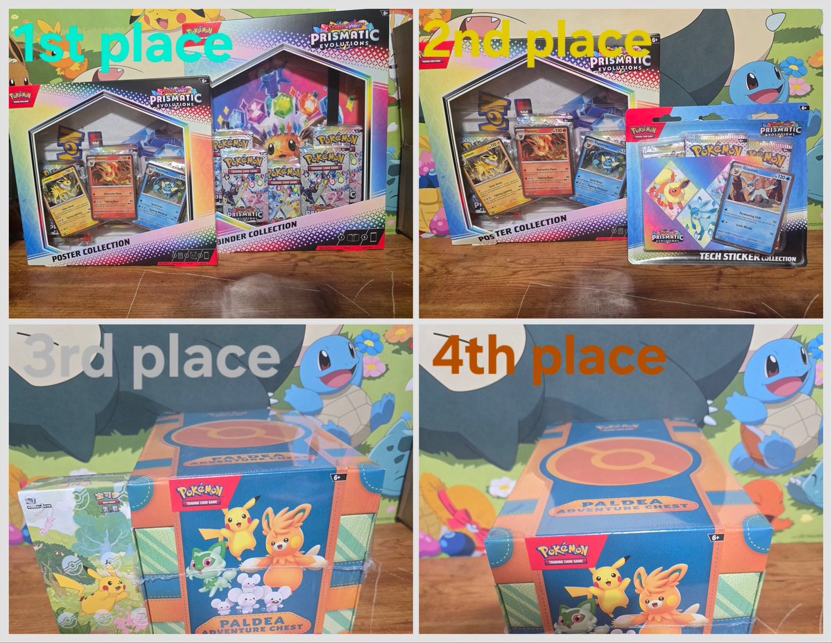 PokeDeals Nerd Dani 🤗 (@bestpokemondeal) on Twitter photo New Joint-Giveaway w/ <a href="/CoresCards/">Cores Cards & Collectibles</a> 🤗 We will have 4 winners so don’t miss out ✨
Here's how to join ⬇️
1. Like/RT this post
2. Follow me <a href="/BestPokemonDeal/">PokeDeals Nerd Dani 🤗</a> and <a href="/CoresCards/">Cores Cards & Collectibles</a>
3. Tag a friend
Prizes are:
1st place- 1 Prismatic poster and 1 binder
2nd place- 1 Prismatic poster and New Joint-Giveaway w/ <a href="/CoresCards/">Cores Cards & Collectibles</a> 🤗 We will have 4 winners so don’t miss out ✨
Here's how to join ⬇️
1. Like/RT this post
2. Follow me <a href="/BestPokemonDeal/">PokeDeals Nerd Dani 🤗</a> and <a href="/CoresCards/">Cores Cards & Collectibles</a>
3. Tag a friend
Prizes are:
1st place- 1 Prismatic poster and 1 binder
2nd place- 1 Prismatic poster and