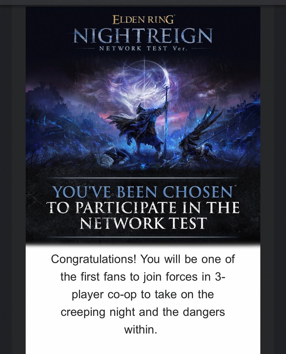Aahhhhh!! I’m so flippin excited!! 

💃🏻💃🏻💃🏻💃🏻💃🏻💃🏻💃🏻💃🏻💃🏻💃🏻💃🏻💃🏻  

#nightreign #eldenring #networktest