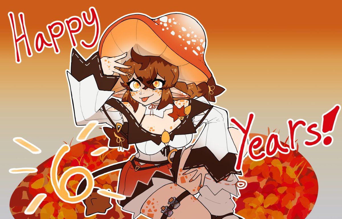 It's my 6 year anniversary‼️ 🎉
I've been streaming for a long time and I'm still gonna stream for MUCH more!! 🍄

In a couple hours (1 CST) I'll be doing an anniversary stream! 

Lots of reminiscing, showing off new designs, and some community fun!!!✨