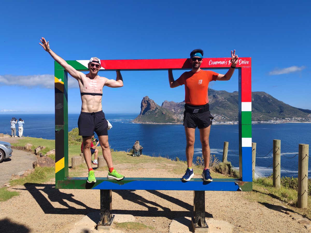 Janos &amp; Alex are in training for a half marathon in April,  so joined us for a 20km training run on Chapman's Peak Drive this am- thanks for joining us, gents, a pleasure Indeed! 🙏 #trainingrun #runningtour #sightrunning <a href="/andrewseye/">andrew stuart</a> <a href="/lovecapetown/">Love Cape Town</a> <a href="/GoRunningTours/">Go! Running Tours</a> <a href="/capetownmag/">CapeTownMag</a>