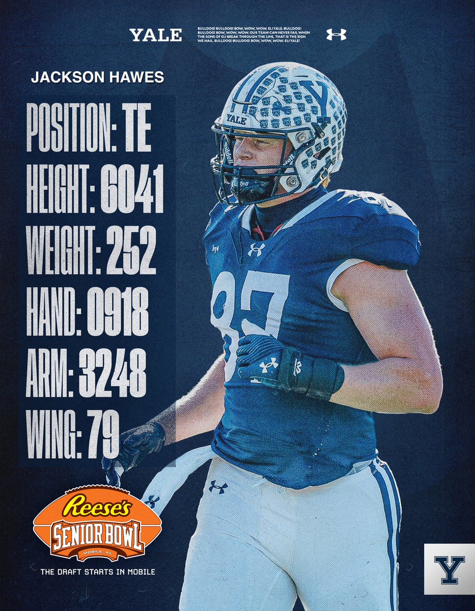 Yale Football (@yalefootball) on Twitter photo It’s our second straight year with a Bulldog in Mobile.
Have a day, Jackson!
📺 #SeniorBowl on <a href="/nflnetwork/">NFL Network</a> It’s our second straight year with a Bulldog in Mobile.
Have a day, Jackson!
📺 #SeniorBowl on <a href="/nflnetwork/">NFL Network</a>