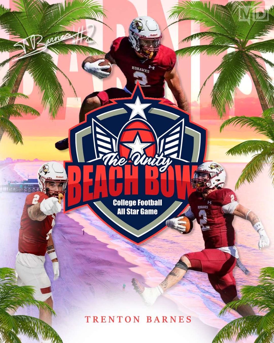 Coe College Football (@kohawksfootball) on Twitter photo The Accolades and Opportunities Continue for Trenton Barnes! Check him out Tomorrow! At the <a href="/UnityBeachBowl/">The Unity Beach Bowl College All-Star Game</a> ‼️
#XPK2WIN #KohawkNation The Accolades and Opportunities Continue for Trenton Barnes! Check him out Tomorrow! At the <a href="/UnityBeachBowl/">The Unity Beach Bowl College All-Star Game</a> ‼️
#XPK2WIN #KohawkNation