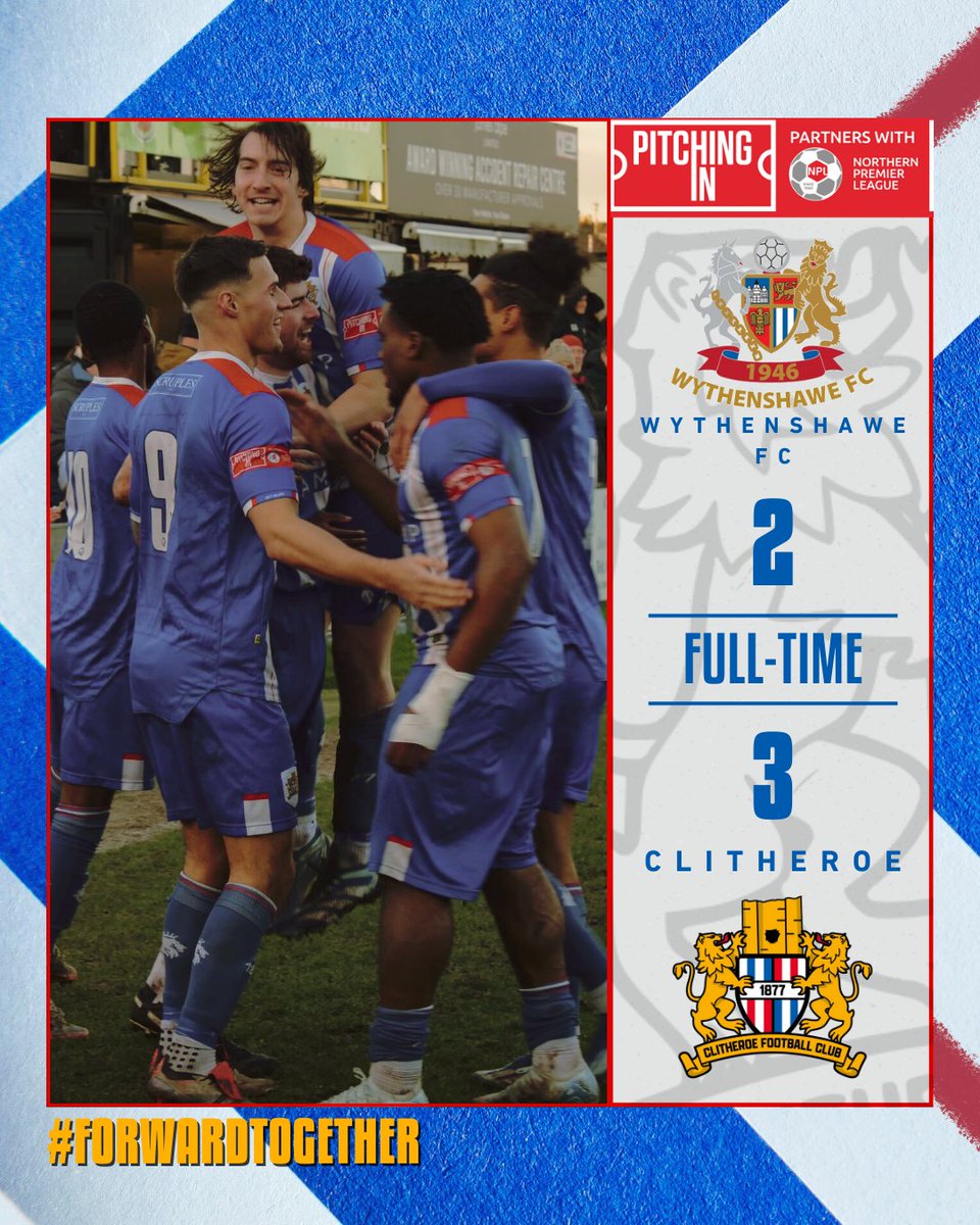 ClitheroeFC's tweet photo. 🔴 FULL-TIME

WHAT A COMEBACK! 

Huge 3 on the road! 

🏡 2-3 🔴

#ForwardTogether https://t.co/2Vma2oUDvq