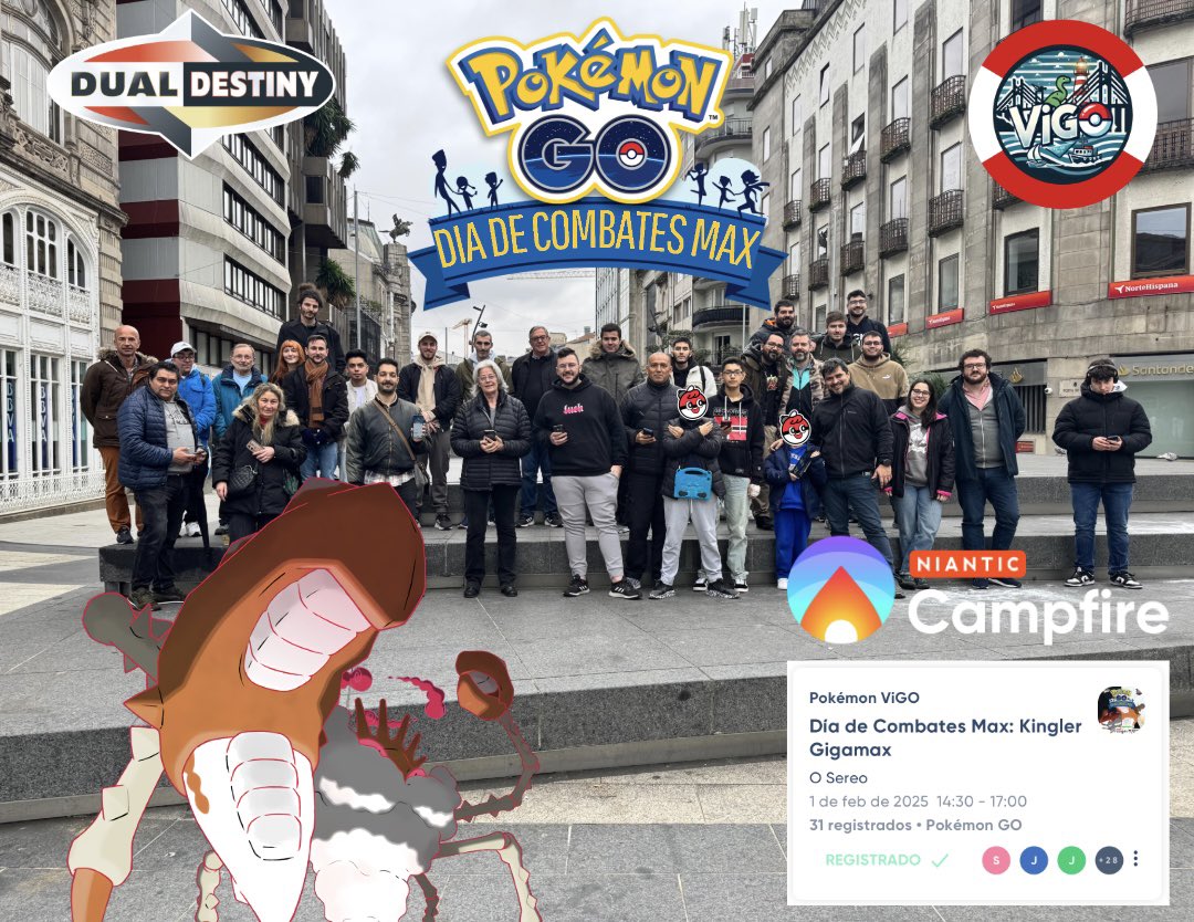 PokemonViG0's tweet photo. Gracias a todas las personas que habéis asistido al Día de Combates Max de Kingler.

Enhorabuena a los/as afortunados/as que habéis conseguido su versión variocolor y/o de IVs perfectos.

Recordad compartir vuestras capturas con la comunidad.

@PokemonGOespana @PokemonGoApp https://t.co/74QxoqMMgp