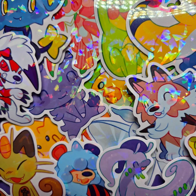 poké stickers &amp; keychains avalable TOMORROW at 12pm cst!!!