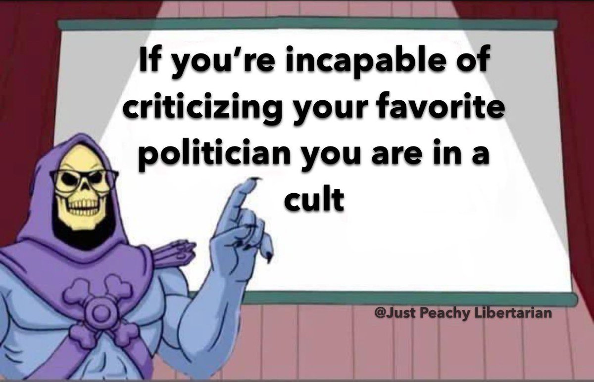 sabreaxe's tweet image. just HAVING a favorite politicians proves you're in a cult. It proves youre in deep R.E.M's. Under a spell.