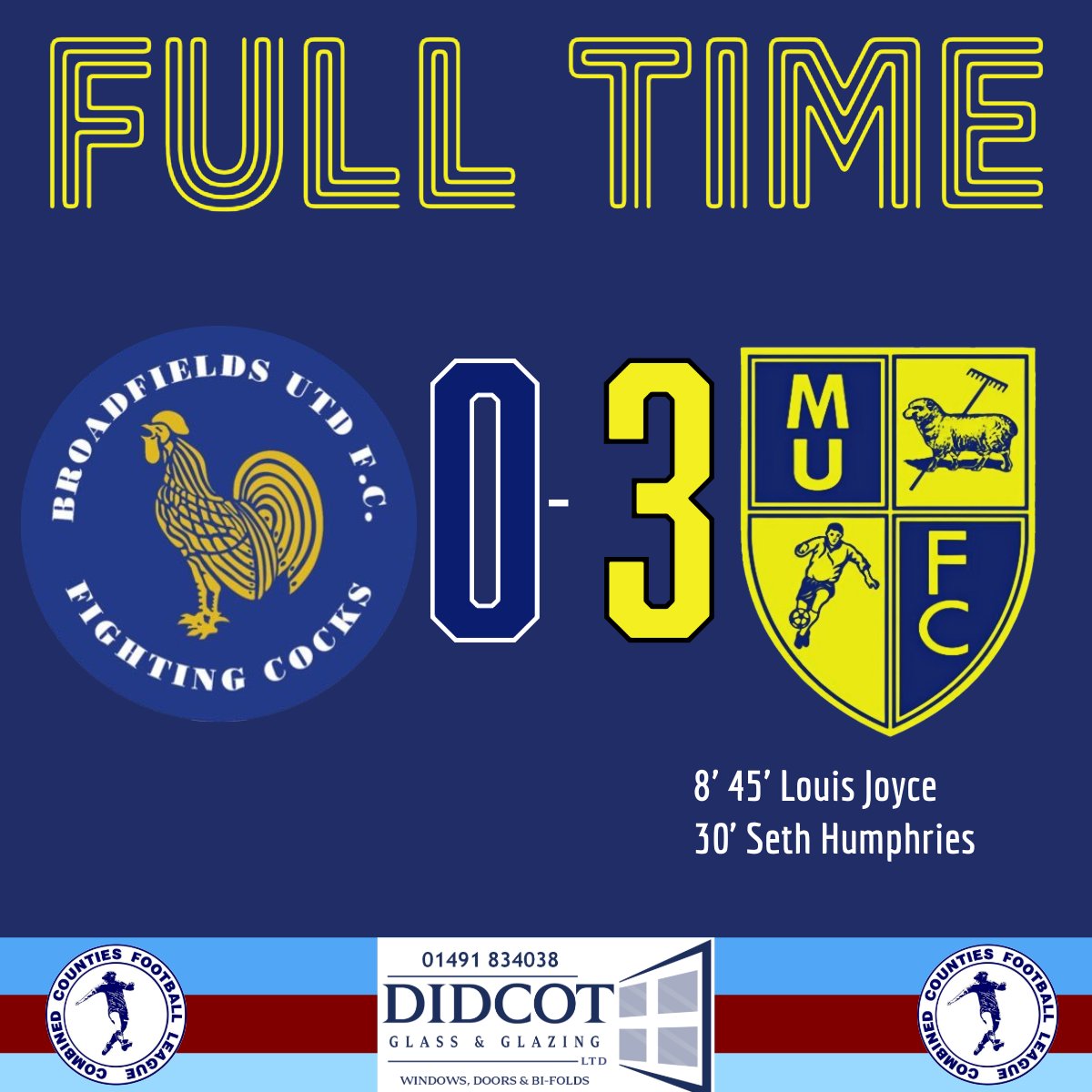 Full-time.

We leave greater London with all 3 points with goals from <a href="/LouisJoyce94/">Louis Joyce</a> and <a href="/SethHumphries15/">Seth Humphries</a>

Sorry for the lack of updates.

#UTM