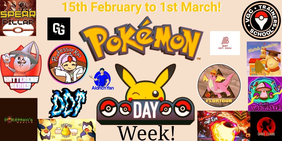 📢📢 ANNOUNCEMENT 📢📢

I am extremely excited to be presenting this year's pokemon day week event! This is a huge collaboration with multiple great vgc limitless organisations. Many tournaments will be taking place between the 15th of Feb and the finale on the 1st of March! (1)