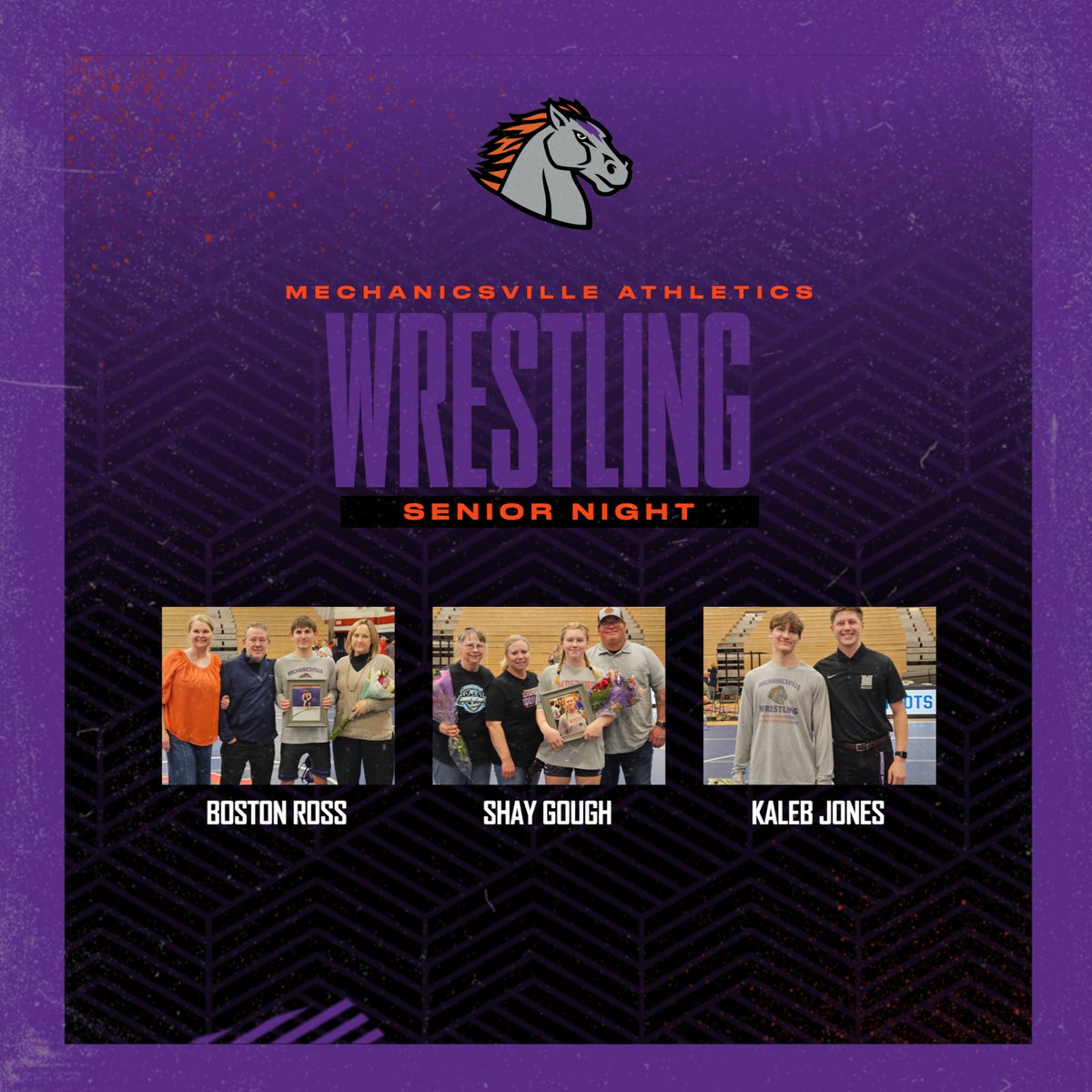 🤼‍♂️🎉 Congratulations to our amazing Varsity Wrestling Seniors! 🎉🤼‍♂️

Thank you for your dedication, hard work, and team spirit. Your commitment to excellence on and off the mat has made us all proud.

Once a Mustang, always a Mustang!