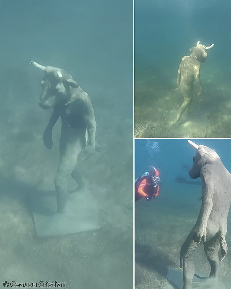 Did you know there is a mysterious Minotaur statue submerged in Argentina’s Mari Menuco lake?