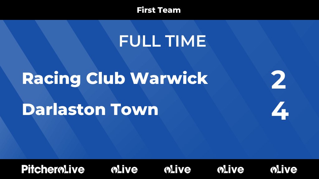 FULL TIME: Racing Club Warwick 2 - 4 Darlaston Town
#RACDAR #Pitchero
darlastontown1874fc.com/teams/116581/m…