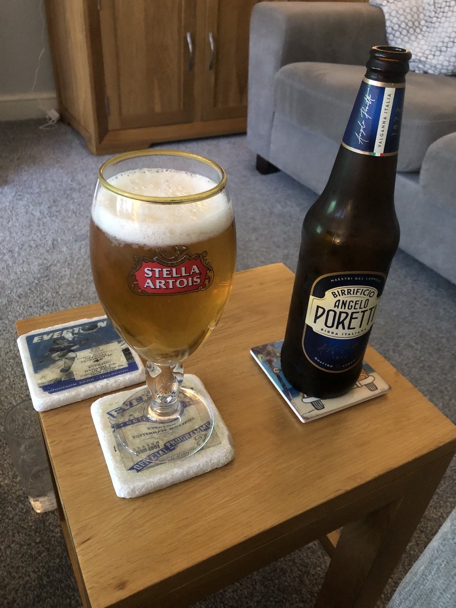 Dry January complete 💧, this tastes good 🍻 especially watching the blues, absolute quality. Night and day to what we’ve been watching all season. Get in Everton #EFCMatchday #efc #EVELEI 💙 ⚽️