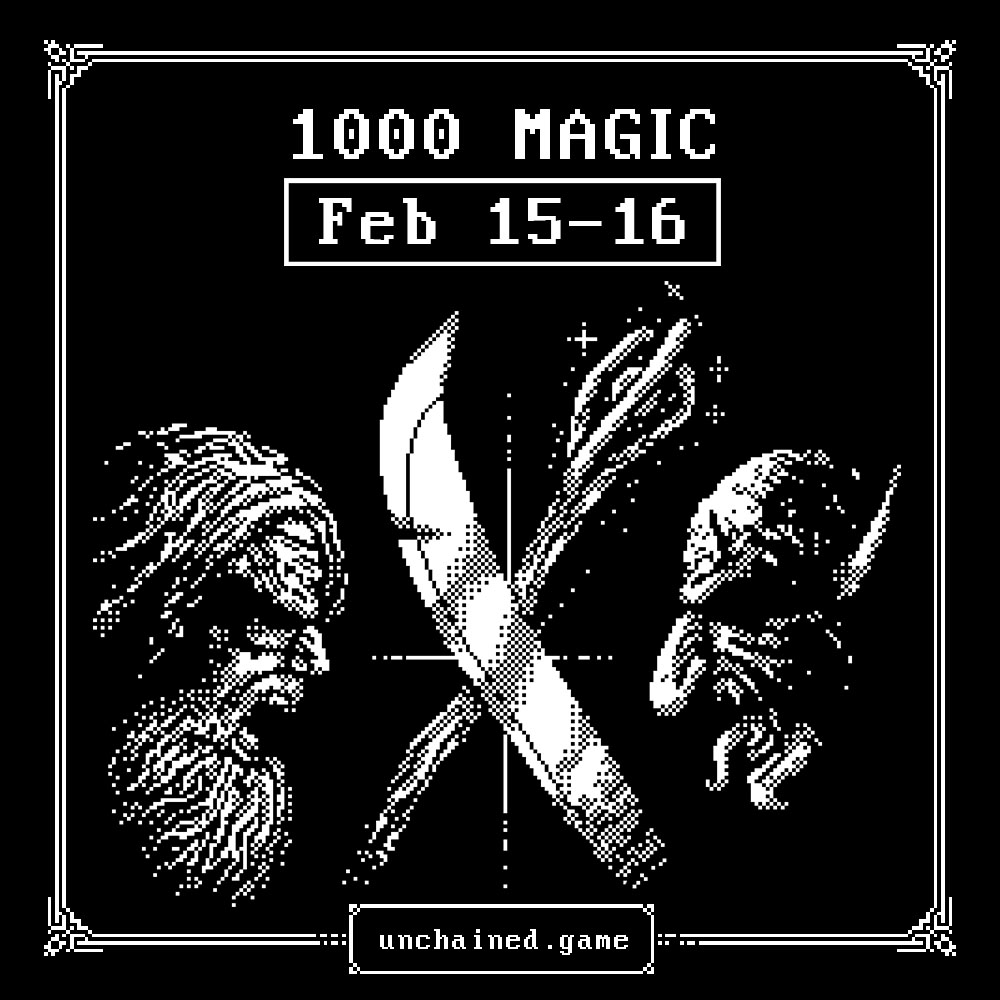 Unchained (@unchained_game) on Twitter photo gm adventurers - 1 hour of play, 500 MAGIC (~166 USD) prize pool each of the two days.
Just join Discord (link in bio) & wait for signup announcement / details in a few days.
First come, first serve. 95 spots/day. gm adventurers - 1 hour of play, 500 MAGIC (~166 USD) prize pool each of the two days.
Just join Discord (link in bio) & wait for signup announcement / details in a few days.
First come, first serve. 95 spots/day.